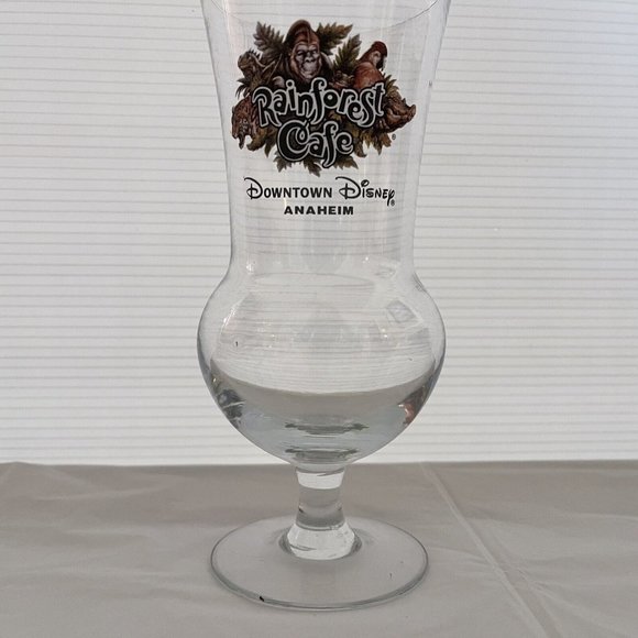 Rainforest Cafe Downtown Disney Anaheim Collectable Hurricane Souvenir Glass Cup - Picture 3 of 10